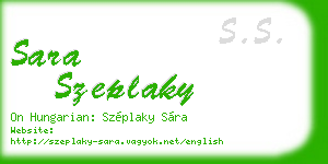sara szeplaky business card