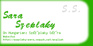 sara szeplaky business card